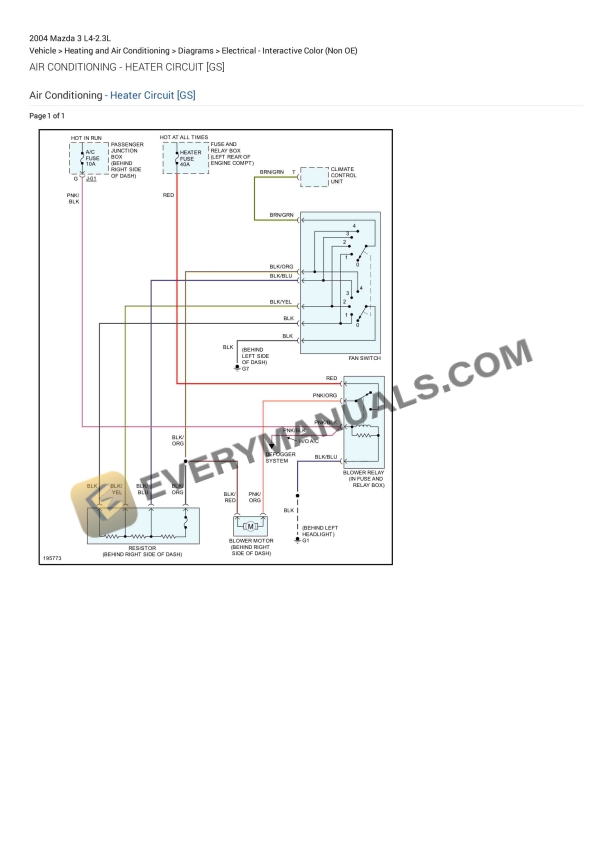 Mazda 3 2004 Electrical Diagrams L4-2.3L 2 mazda 3 2004 electrical diagrams l4 23l 1