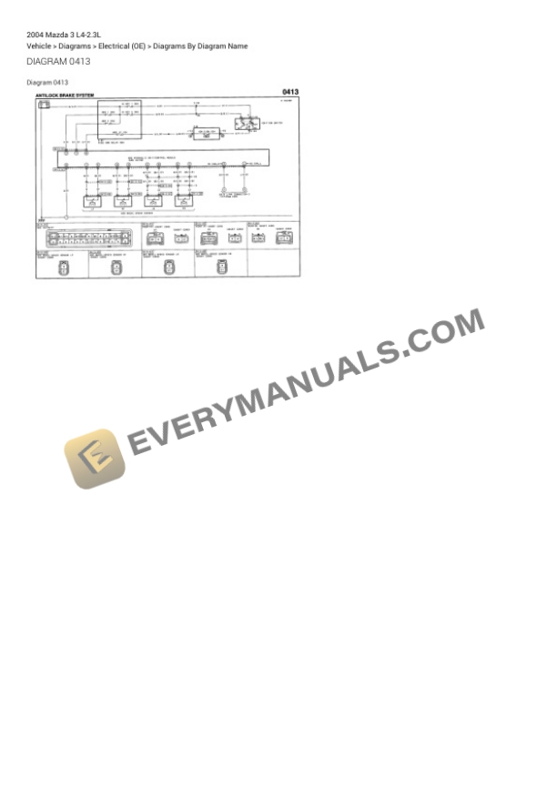 Mazda 3 2004 Electrical Diagrams L4-2.3L 4 Mazda 3 2004 Electrical Diagrams L4-2.3L - Image 2