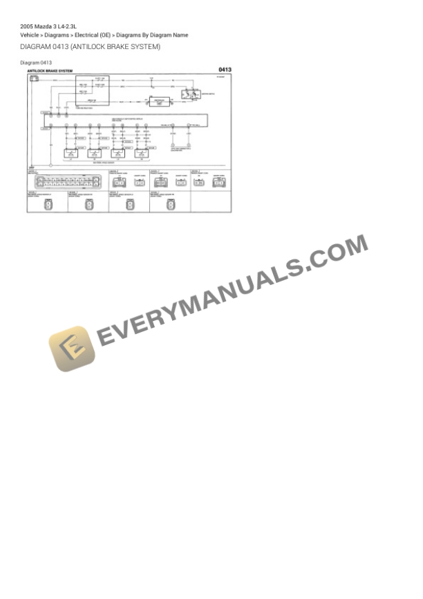 Mazda 3 2005 Electrical Diagrams L4-2.3L 4 Mazda 3 2005 Electrical Diagrams L4-2.3L - Image 2