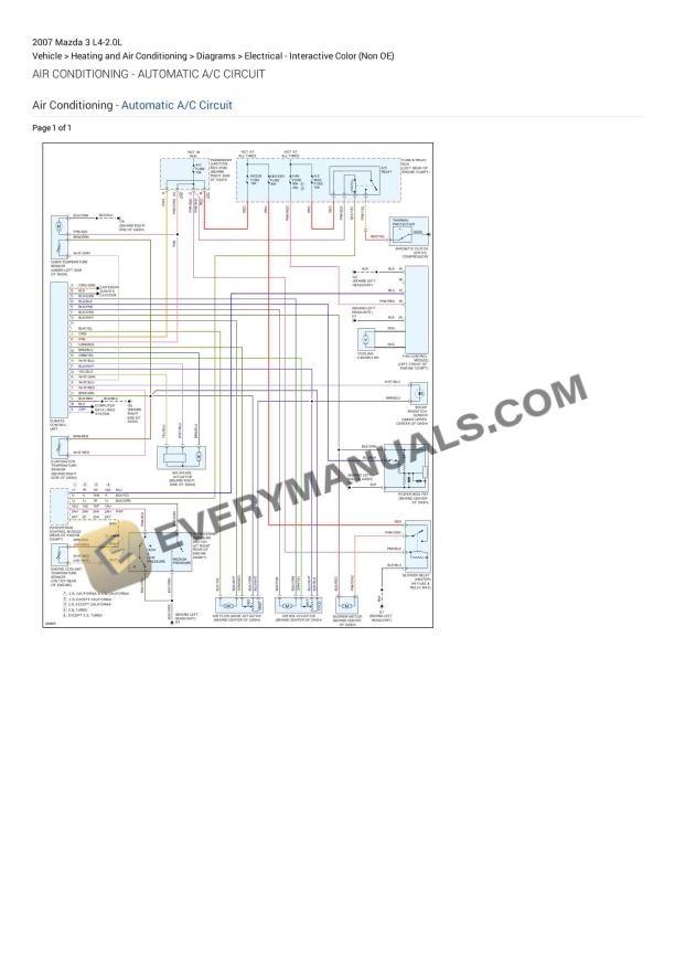 Mazda 3 2007 Electrical Diagrams L4-2.0L 3 Mazda 3 2007 Electrical Diagrams L4-2.0L