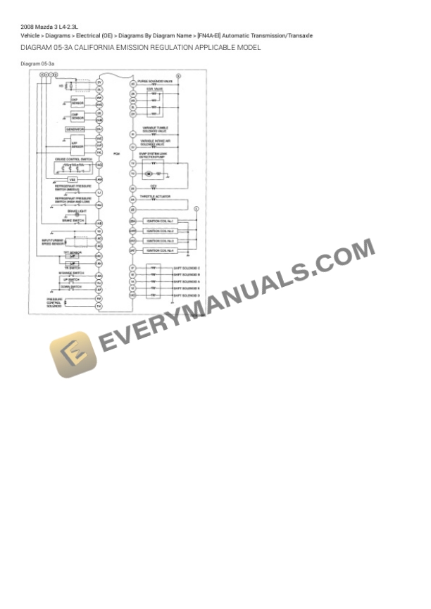 Mazda 3 2008 Electrical Diagrams L4-2.3L 4 Mazda 3 2008 Electrical Diagrams L4-2.3L - Image 2
