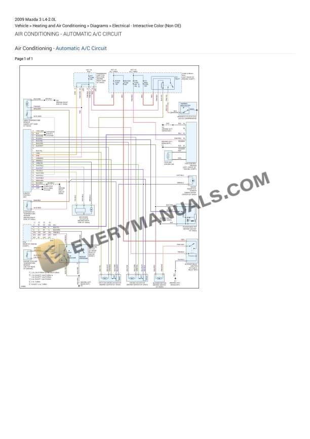 Mazda 3 2009 Electrical Diagrams L4-2.0L