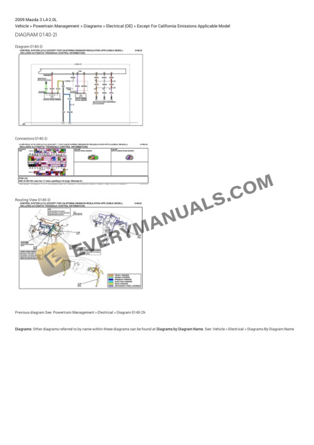 Mazda 3 2009 Electrical Diagrams L4-2.0L 4 Mazda 3 2009 Electrical Diagrams L4-2.0L - Image 2