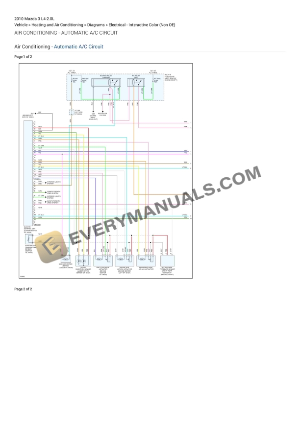 Mazda 3 2010 Electrical Diagrams L4-2.0L
