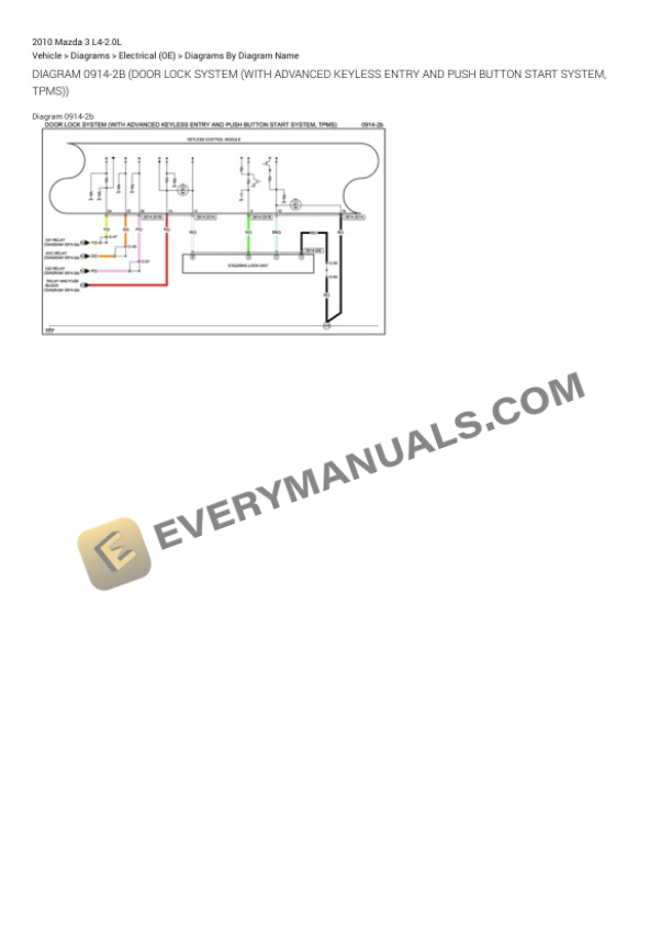 Mazda 3 2010 Electrical Diagrams L4-2.0L 4 Mazda 3 2010 Electrical Diagrams L4-2.0L - Image 2