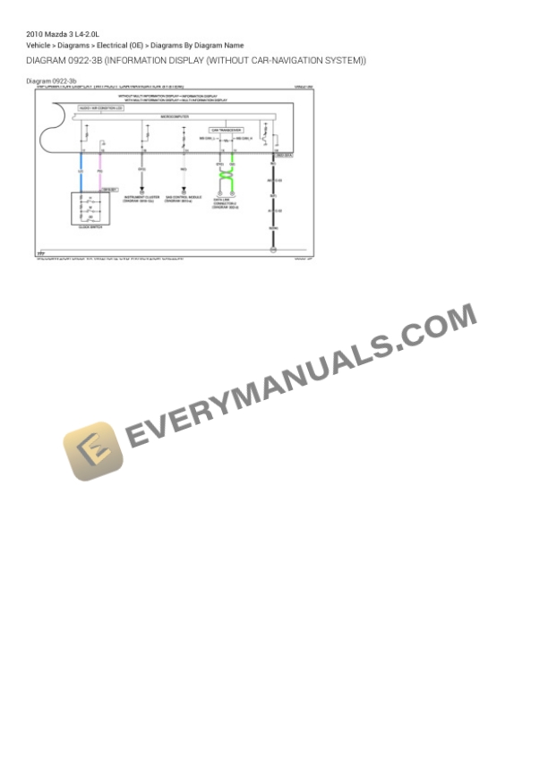 Mazda 3 2010 Electrical Diagrams L4-2.0L 5 Mazda 3 2010 Electrical Diagrams L4-2.0L - Image 3