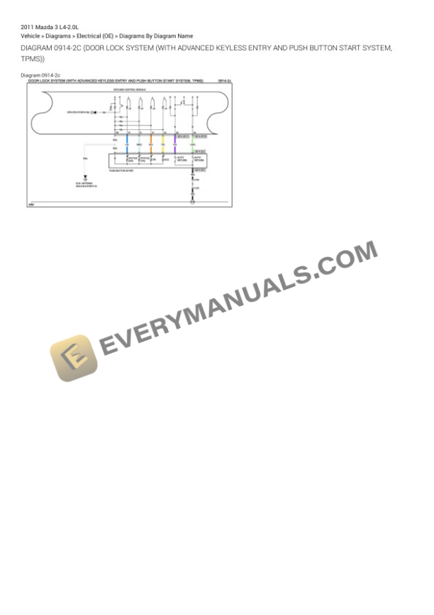 Mazda 3 2011 Electrical Diagrams L4-2.0L 4 Mazda 3 2011 Electrical Diagrams L4-2.0L - Image 2