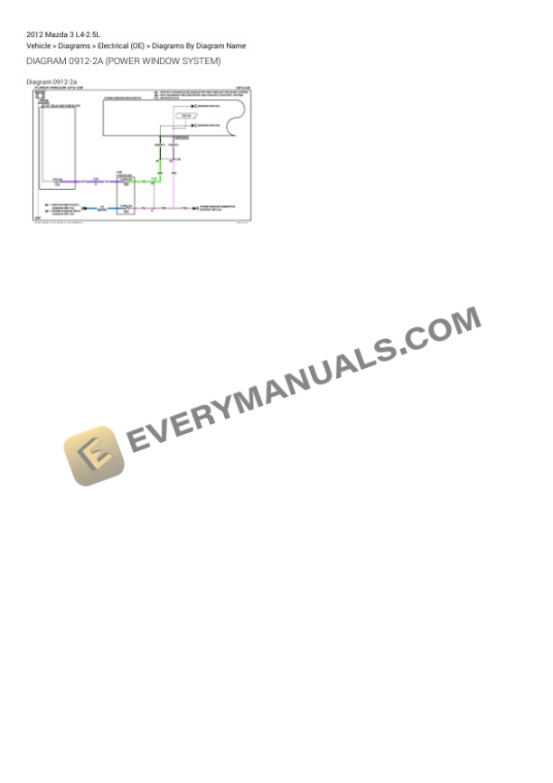 Mazda 3 2012 Electrical Diagrams L4-2.5L 4 Mazda 3 2012 Electrical Diagrams L4-2.5L - Image 2