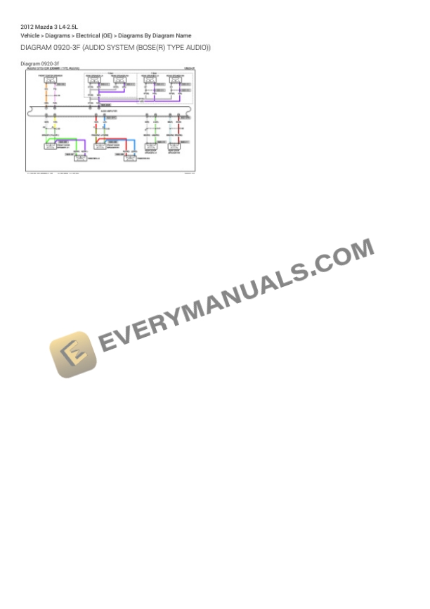 Mazda 3 2012 Electrical Diagrams L4-2.5L 5 Mazda 3 2012 Electrical Diagrams L4-2.5L - Image 3