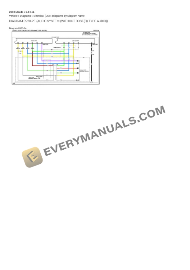 Mazda 3 2013 Electrical Diagrams L4-2.5L 5 Mazda 3 2013 Electrical Diagrams L4-2.5L - Image 3