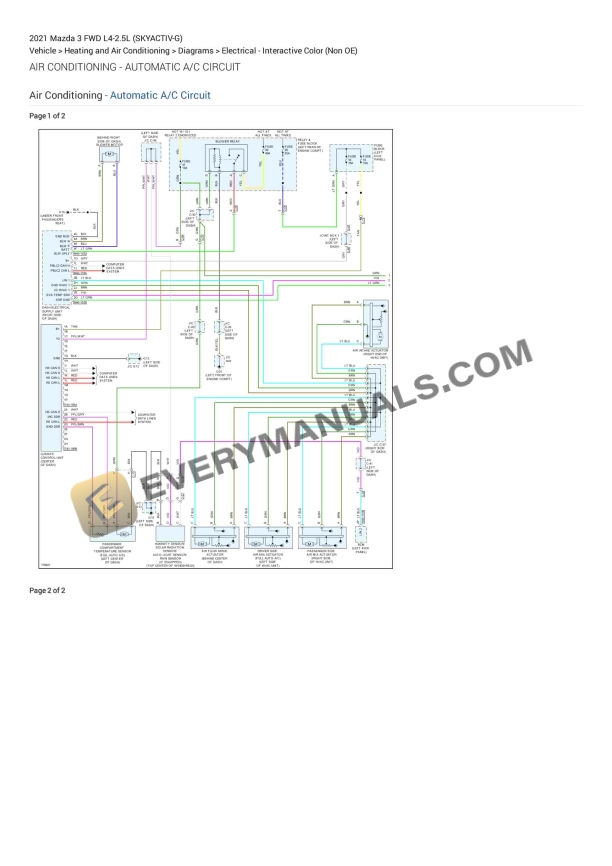 Mazda 3 FWD 2021 Electrical Diagrams L4-2.5L (SKYACTIV-G)