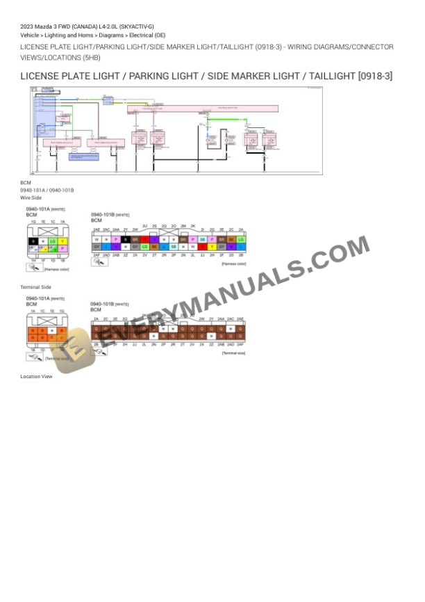 Mazda 3 FWD (CANADA) 2023 Electrical Diagrams L4-2.0L (SKYACTIV-G) 6 Mazda 3 FWD (CANADA) 2023 Electrical Diagrams L4-2.0L (SKYACTIV-G) - Image 4