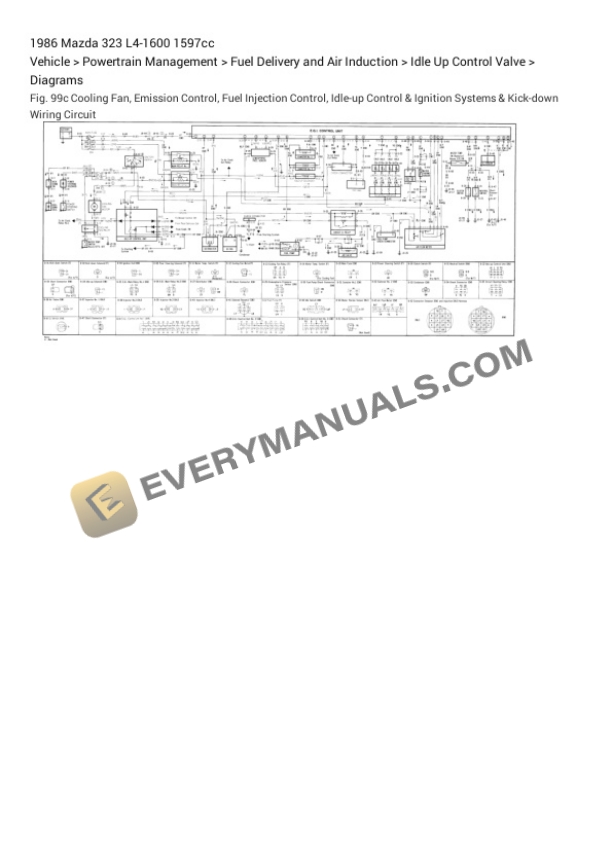 Mazda 323 1986 Electrical Diagrams L4-1600 1597cc 4 Mazda 323 1986 Electrical Diagrams L4-1600 1597cc - Image 2