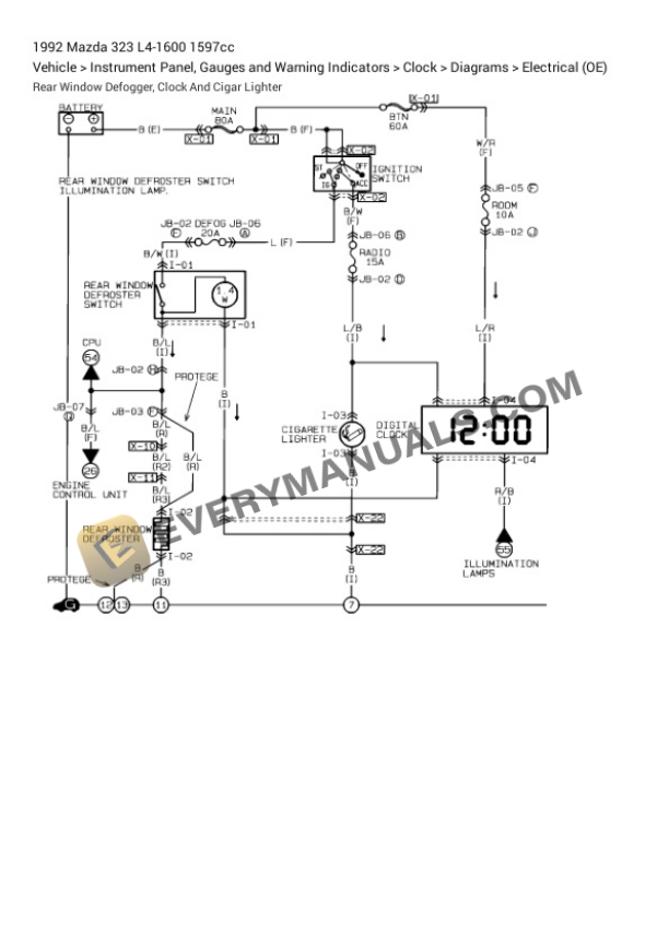 Mazda 323 1992 Electrical Diagrams L4-1600 1597cc 6 Mazda 323 1992 Electrical Diagrams L4-1600 1597cc - Image 4