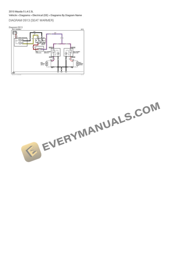 Mazda 5 2010 Electrical Diagrams L4-2.3L 4 Mazda 5 2010 Electrical Diagrams L4-2.3L - Image 2