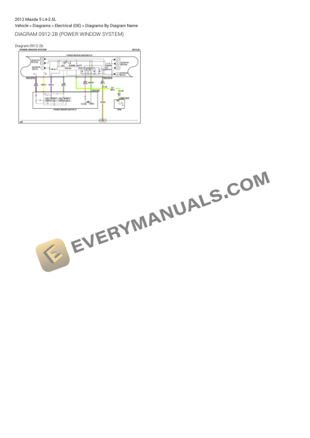 Mazda 5 2012 Electrical Diagrams L4-2.5L 4 Mazda 5 2012 Electrical Diagrams L4-2.5L - Image 2