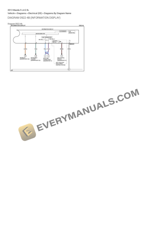Mazda 5 2013 Electrical Diagrams L4-2.5L 5 Mazda 5 2013 Electrical Diagrams L4-2.5L - Image 3