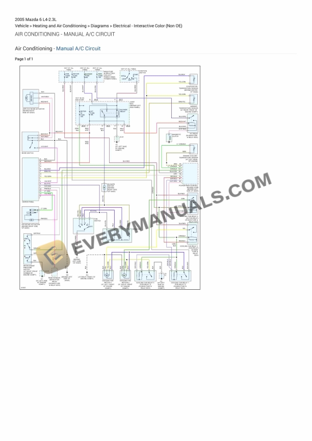 Mazda 6 2005 Electrical Diagrams L4-2.3L 3 Mazda 6 2005 Electrical Diagrams L4-2.3L