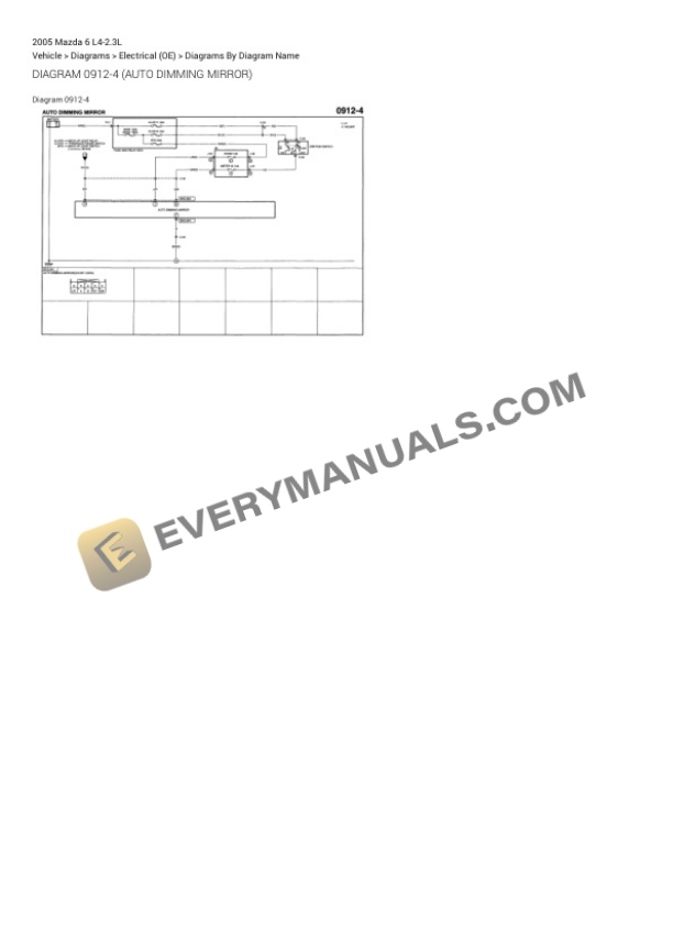 Mazda 6 2005 Electrical Diagrams L4-2.3L 4 Mazda 6 2005 Electrical Diagrams L4-2.3L - Image 2
