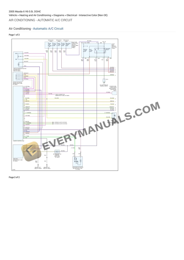 Mazda 6 2005 Electrical Diagrams V6-3.0L DOHC 2 mazda 6 2005 electrical diagrams v6 30l dohc 1