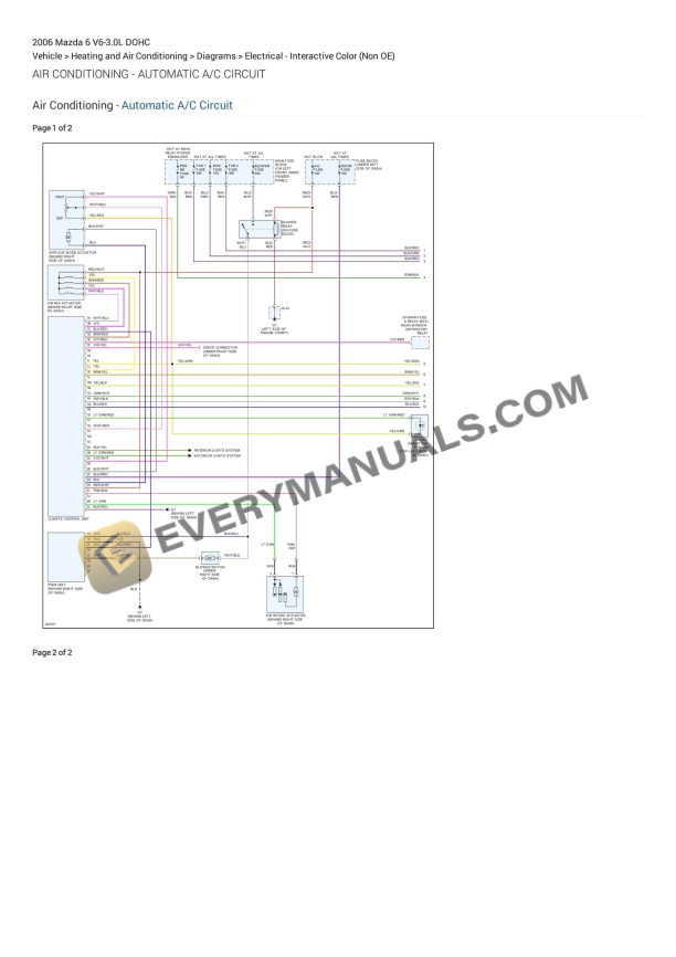 mazda 6 2006 electrical diagrams v6 30l dohc 1