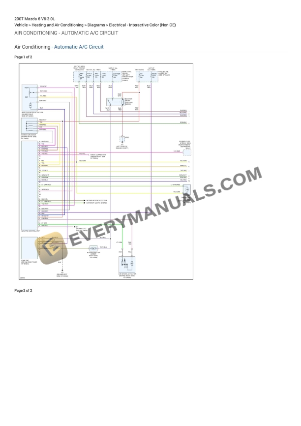 Mazda 6 2007 Electrical Diagrams V6-3.0L 3 Mazda 6 2007 Electrical Diagrams V6-3.0L