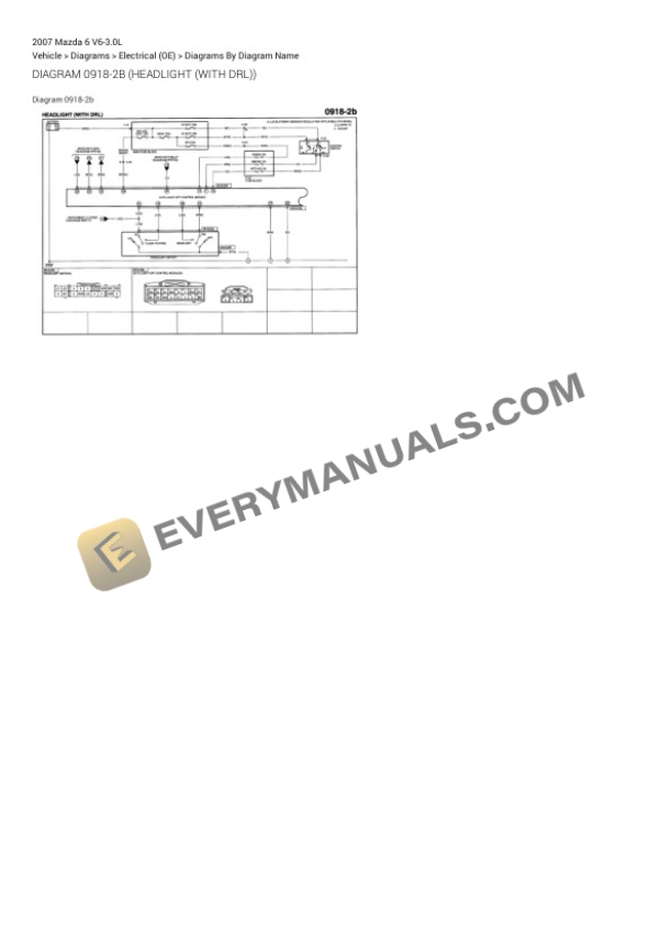 Mazda 6 2007 Electrical Diagrams V6-3.0L 4 Mazda 6 2007 Electrical Diagrams V6-3.0L - Image 2