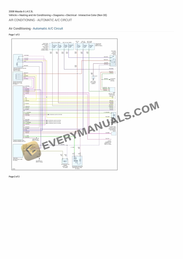 Mazda 6 2008 Electrical Diagrams L4-2.3L