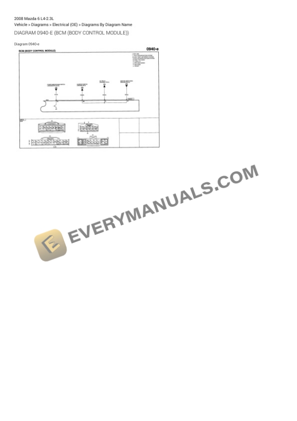Mazda 6 2008 Electrical Diagrams L4-2.3L 5 Mazda 6 2008 Electrical Diagrams L4-2.3L - Image 3