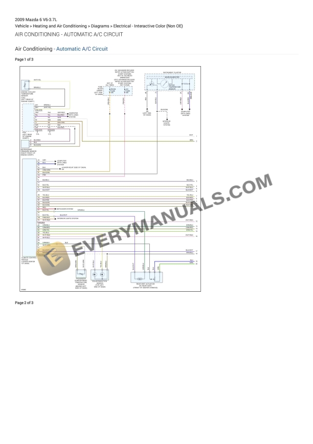 mazda 6 2009 electrical diagrams v6 37l 1