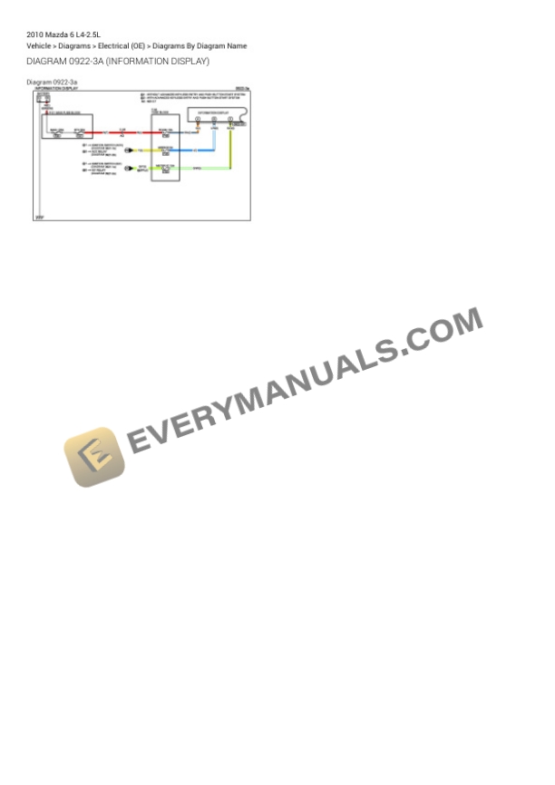 Mazda 6 2010 Electrical Diagrams L4-2.5L 5 Mazda 6 2010 Electrical Diagrams L4-2.5L - Image 3