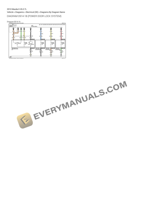 Mazda 6 2010 Electrical Diagrams V6-3.7L 4 Mazda 6 2010 Electrical Diagrams V6-3.7L - Image 2