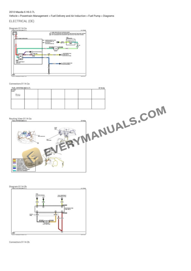 Mazda 6 2010 Electrical Diagrams V6-3.7L 6 Mazda 6 2010 Electrical Diagrams V6-3.7L - Image 4