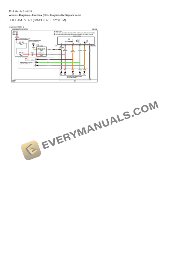Mazda 6 2011 Electrical Diagrams L4-2.5L 4 Mazda 6 2011 Electrical Diagrams L4-2.5L - Image 2