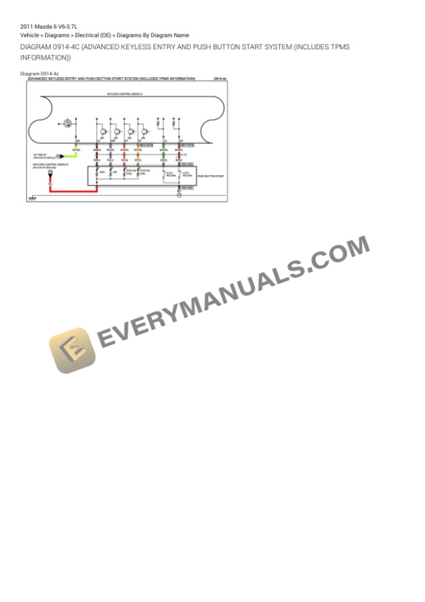 Mazda 6 2011 Electrical Diagrams V6-3.7L 4 Mazda 6 2011 Electrical Diagrams V6-3.7L - Image 2