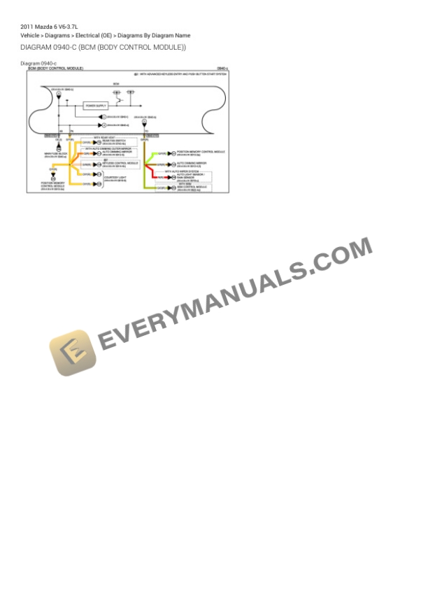 Mazda 6 2011 Electrical Diagrams V6-3.7L 5 Mazda 6 2011 Electrical Diagrams V6-3.7L - Image 3