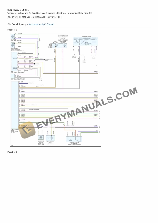 Mazda 6 2012 Electrical Diagrams L4-2.5L