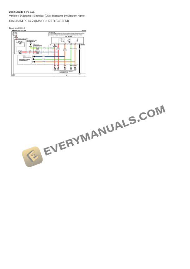 Mazda 6 2012 Electrical Diagrams V6-3.7L 4 Mazda 6 2012 Electrical Diagrams V6-3.7L - Image 2