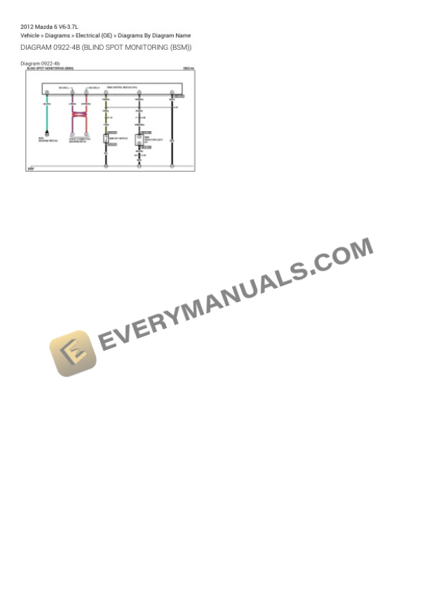 Mazda 6 2012 Electrical Diagrams V6-3.7L 5 Mazda 6 2012 Electrical Diagrams V6-3.7L - Image 3