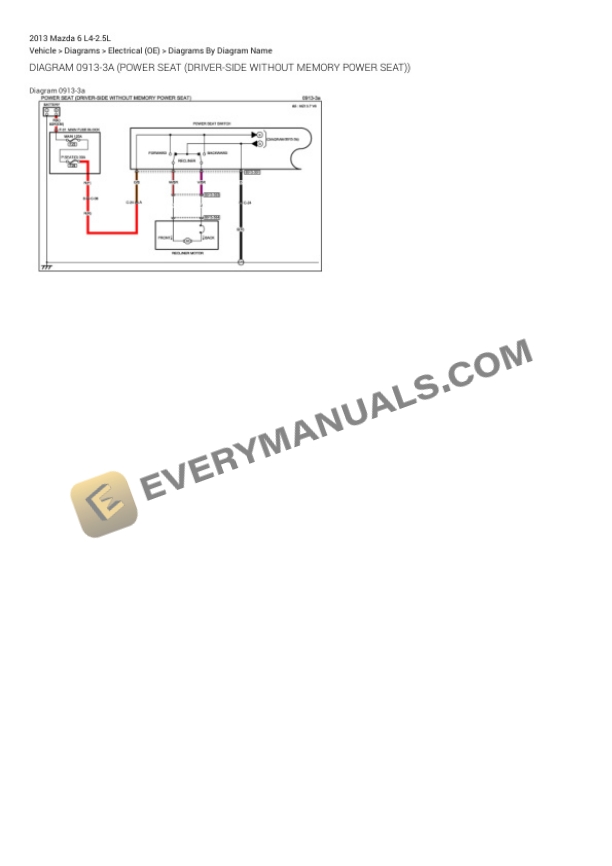 Mazda 6 2013 Electrical Diagrams L4-2.5L 4 Mazda 6 2013 Electrical Diagrams L4-2.5L - Image 2