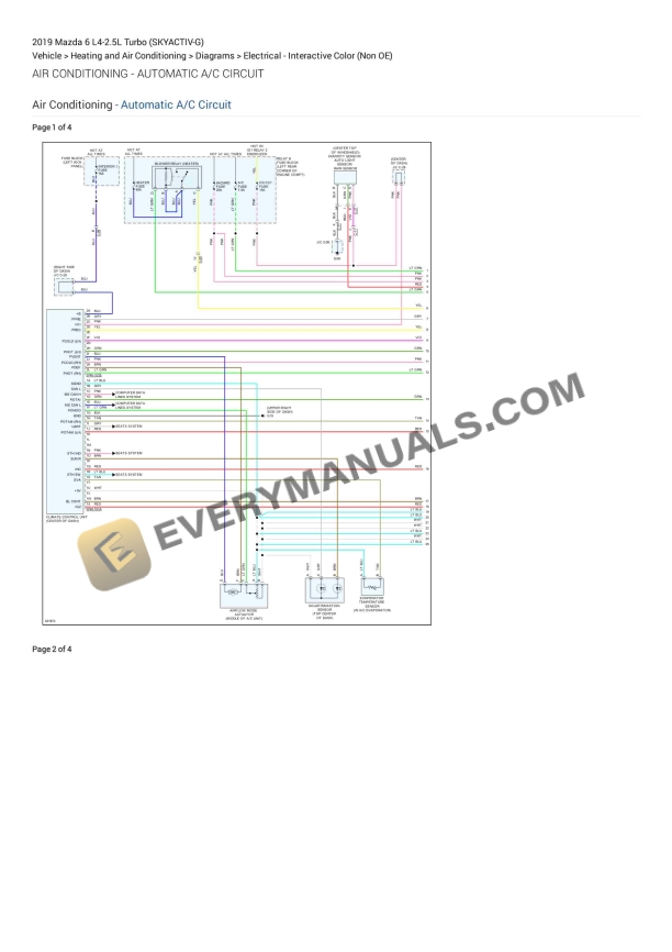 mazda 6 2019 electrical diagrams l4 25l turbo skyactiv g 1
