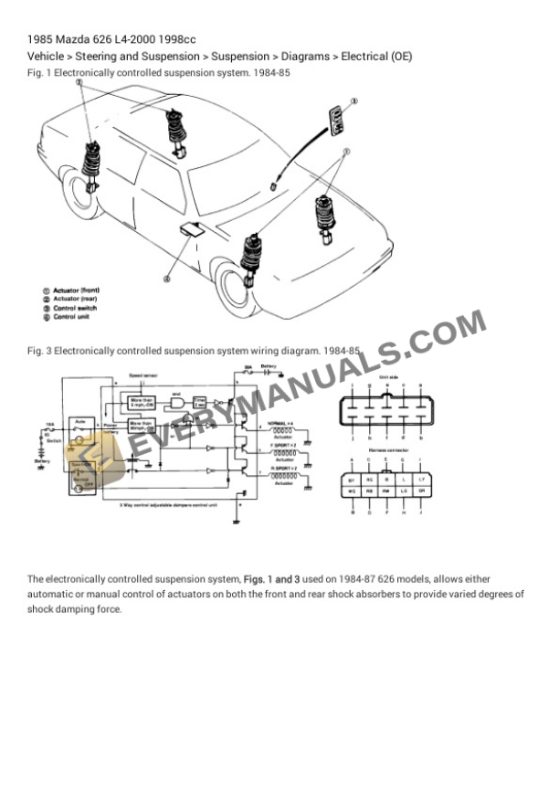 Mazda 626 1985 Electrical Diagrams L4-2000 1998cc 5 Mazda 626 1985 Electrical Diagrams L4-2000 1998cc - Image 3