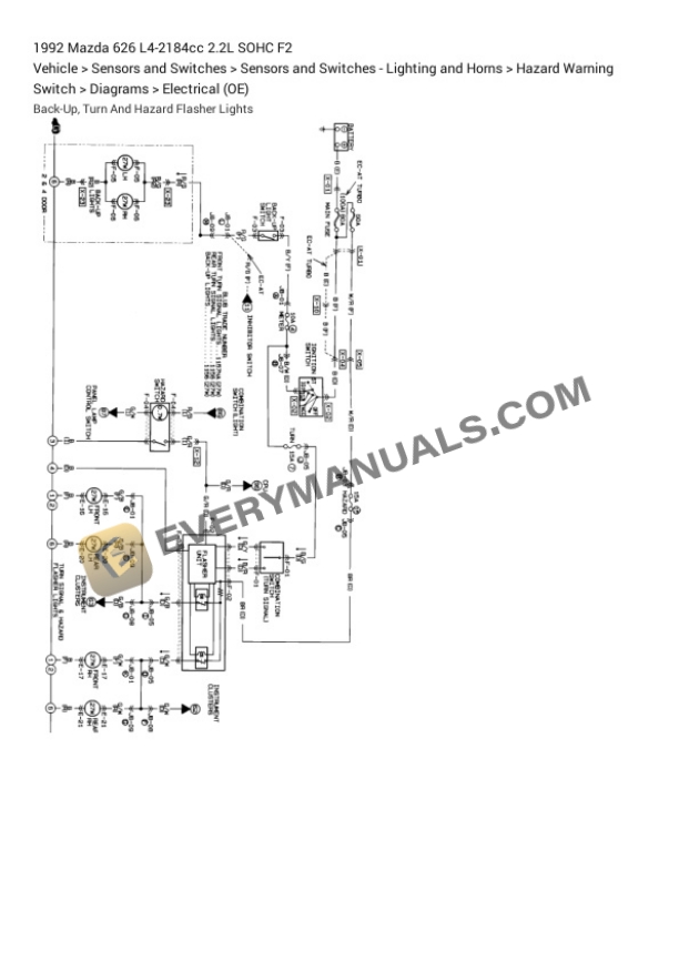 Mazda 626 1992 Electrical Diagrams L4-2184cc 2.2L SOHC F2 7 Mazda 626 1992 Electrical Diagrams L4-2184cc 2.2L SOHC F2 - Image 5