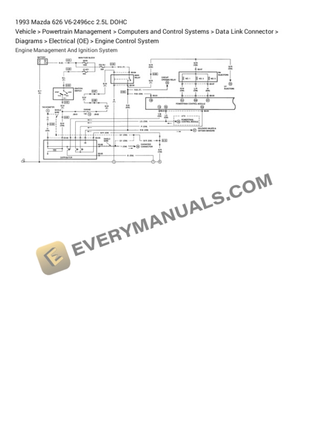 Mazda 626 1993 Electrical Diagrams V6-2496cc 2.5L DOHC 5 Mazda 626 1993 Electrical Diagrams V6-2496cc 2.5L DOHC - Image 3