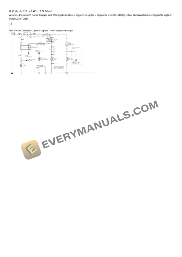Mazda 626 1996 Electrical Diagrams L4-1991cc 2.0L DOHC 6 Mazda 626 1996 Electrical Diagrams L4-1991cc 2.0L DOHC - Image 4