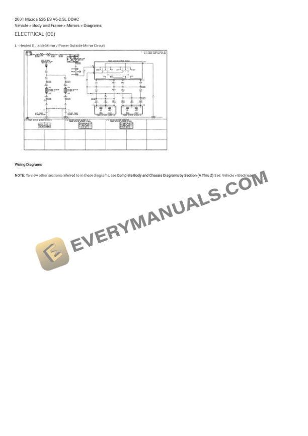 Mazda 626 ES 2001 Electrical Diagrams V6-2.5L DOHC 6 Mazda 626 ES 2001 Electrical Diagrams V6-2.5L DOHC - Image 4