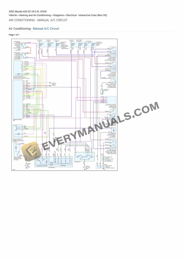 Mazda 626 ES 2002 Electrical Diagrams V6-2.5L DOHC 1 mazda 626 es 2002 electrical diagrams v6 25l dohc 1