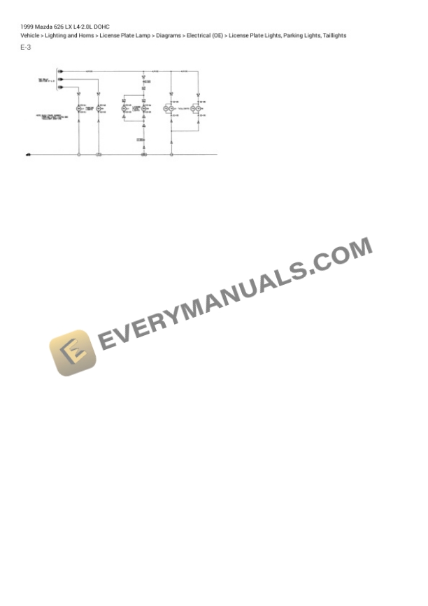 Mazda 626 LX 1999 Electrical Diagrams L4-2.0L DOHC 4 Mazda 626 LX 1999 Electrical Diagrams L4-2.0L DOHC - Image 2