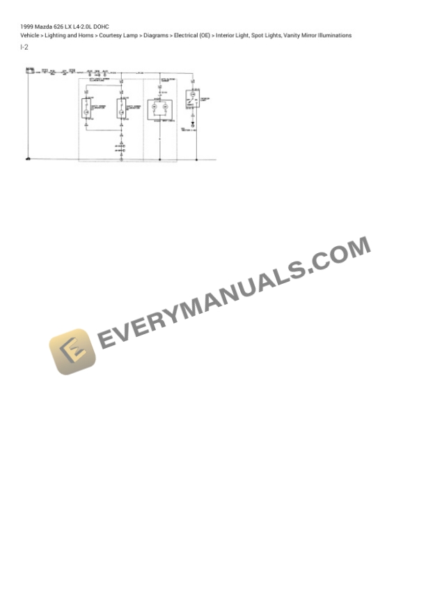 Mazda 626 LX 1999 Electrical Diagrams L4-2.0L DOHC 5 Mazda 626 LX 1999 Electrical Diagrams L4-2.0L DOHC - Image 3