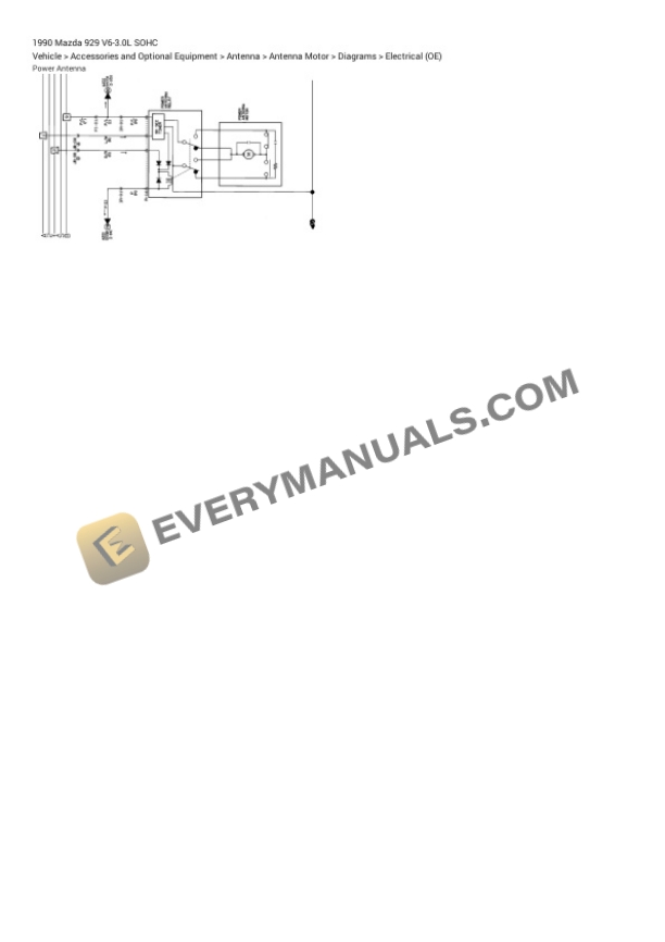 Mazda 929 1990 Electrical Diagrams V6-3.0L SOHC 5 Mazda 929 1990 Electrical Diagrams V6-3.0L SOHC - Image 3